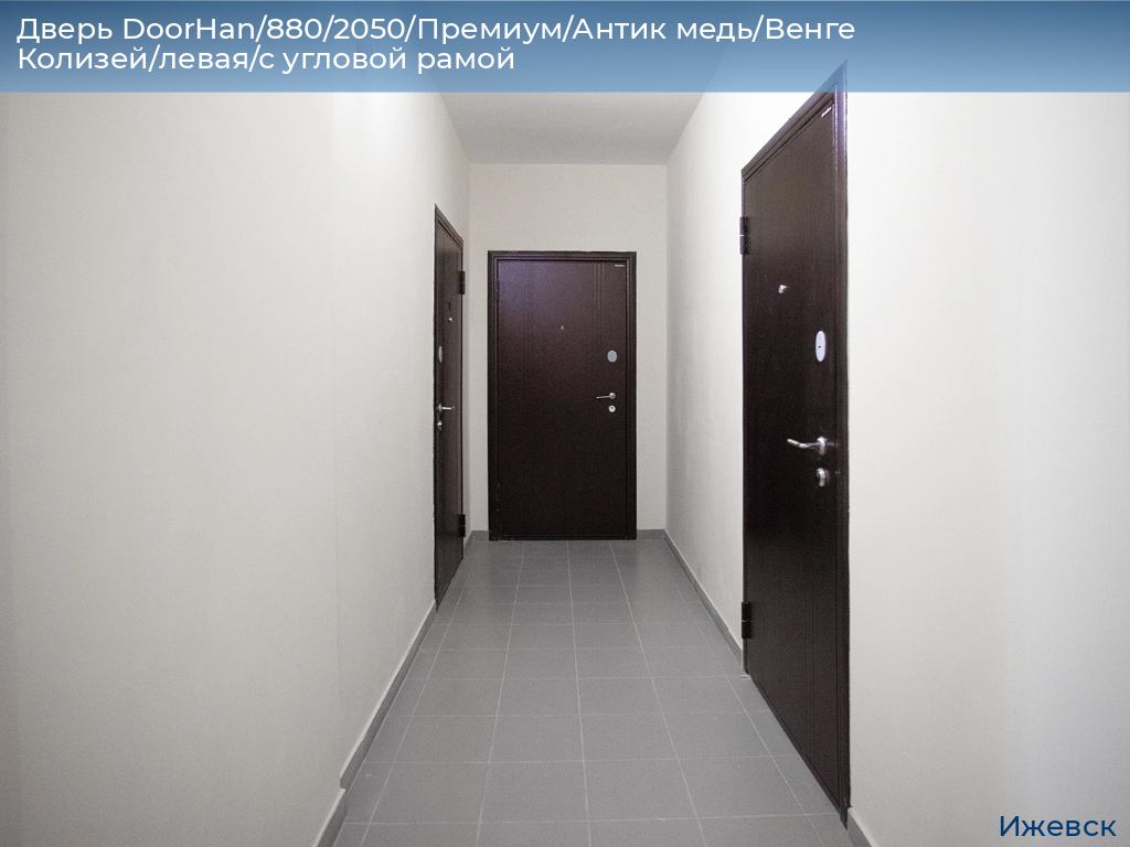 Дверь DoorHan/880/2050/Премиум/Антик медь/Венге Колизей/левая/с угловой рамой, izhevsk.doorhan.ru