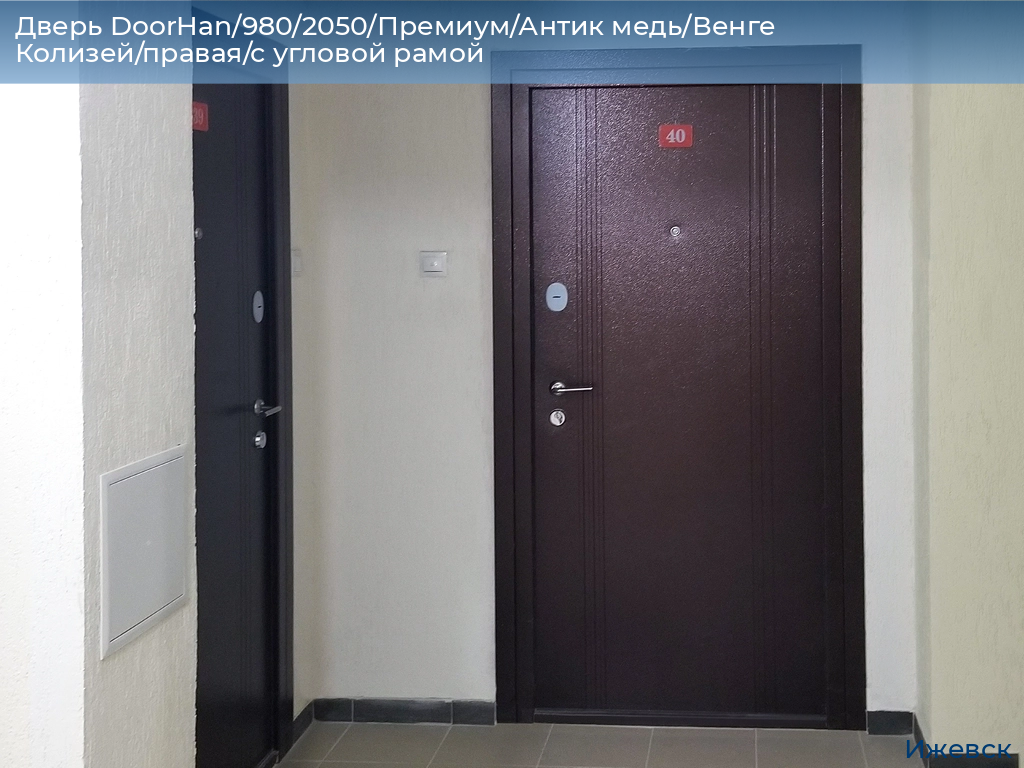 Дверь DoorHan/980/2050/Премиум/Антик медь/Венге Колизей/правая/с угловой рамой, izhevsk.doorhan.ru